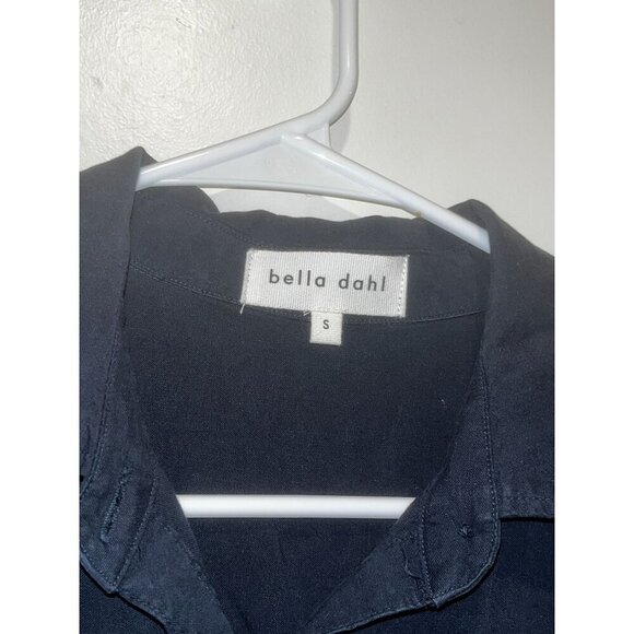 Bella Dahl Black Button-Down With Tie Waist & Pockets Women's Romper Size Small - Picture 4 of 8